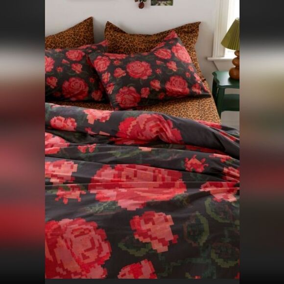 NWT Rose Breezy Cotton Percale Duvet Cover KING SIZE 💯 COTTON 96x104 - Picture 3 of 7